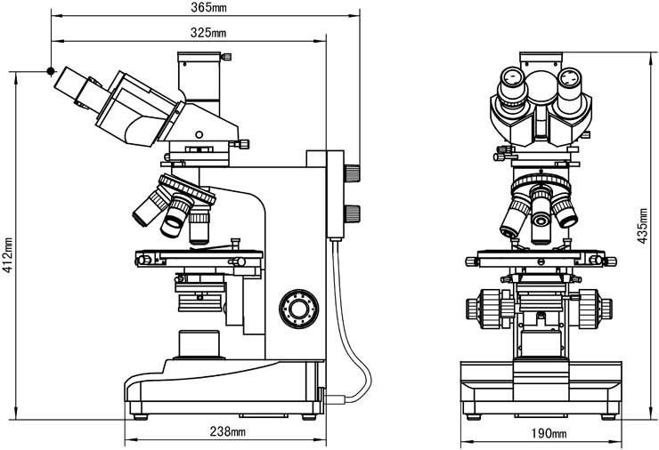 Trinocular Transmitted / Reflected Polarizing Light Microscope A15.0203 Wide Field WF10x / 18mm